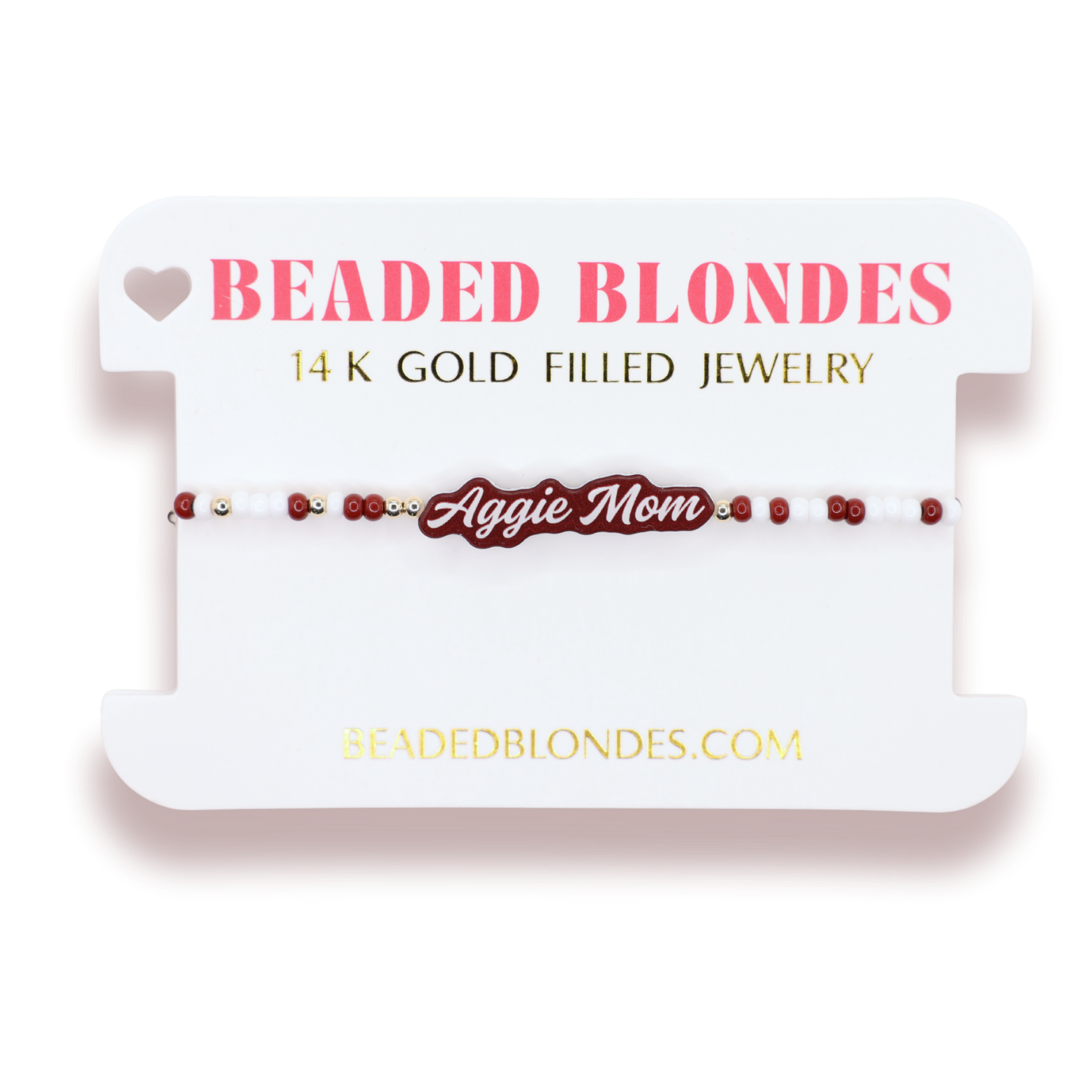 Aggie Mom Word Bracelet on Color