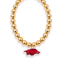 Arkansas Logo Large Gold Beaded Necklace