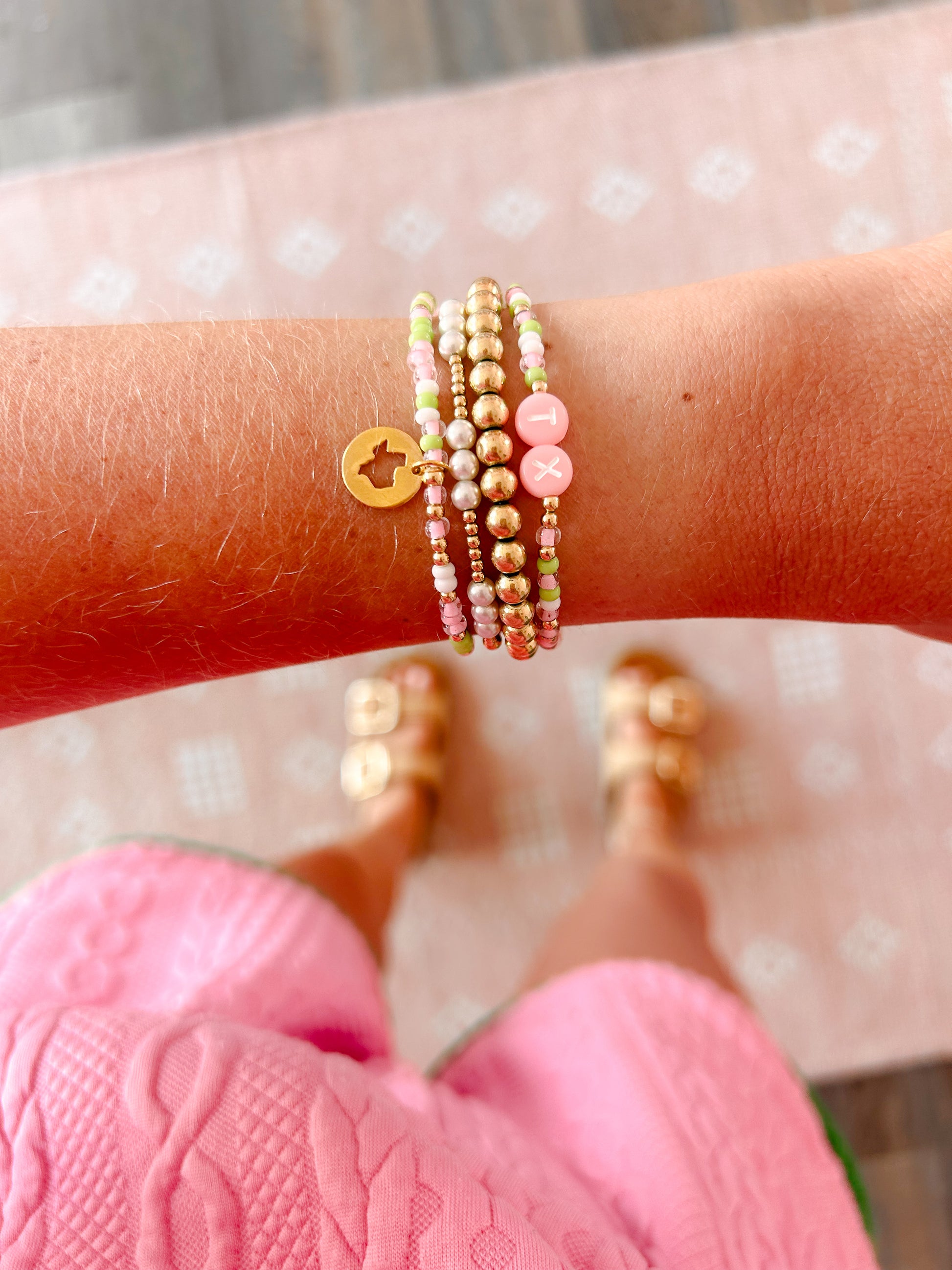 Texas Strong Letter Bracelet