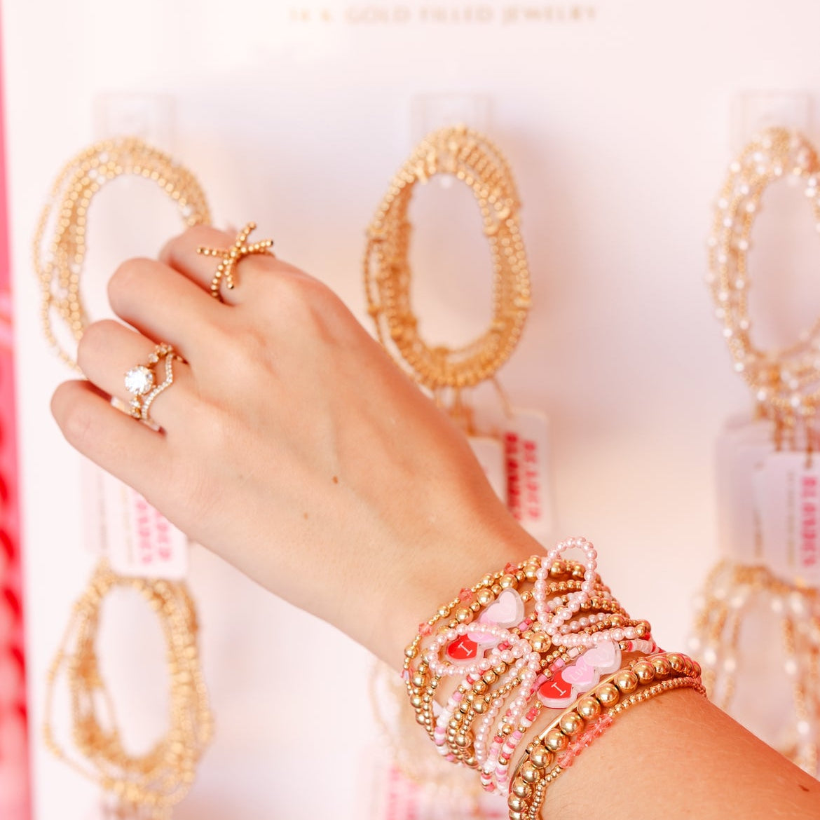 I Luv U Candy Heart Sprinkle Bracelet