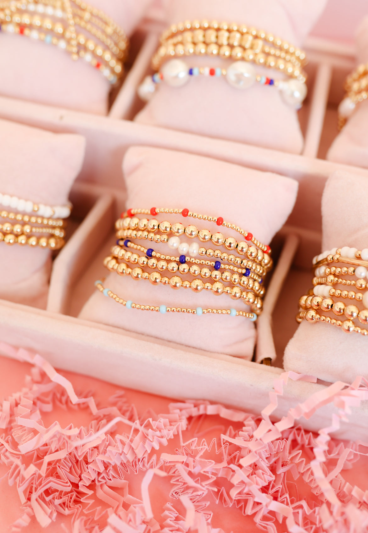 Red, White and Blue Dainty Poppi Stack of 3