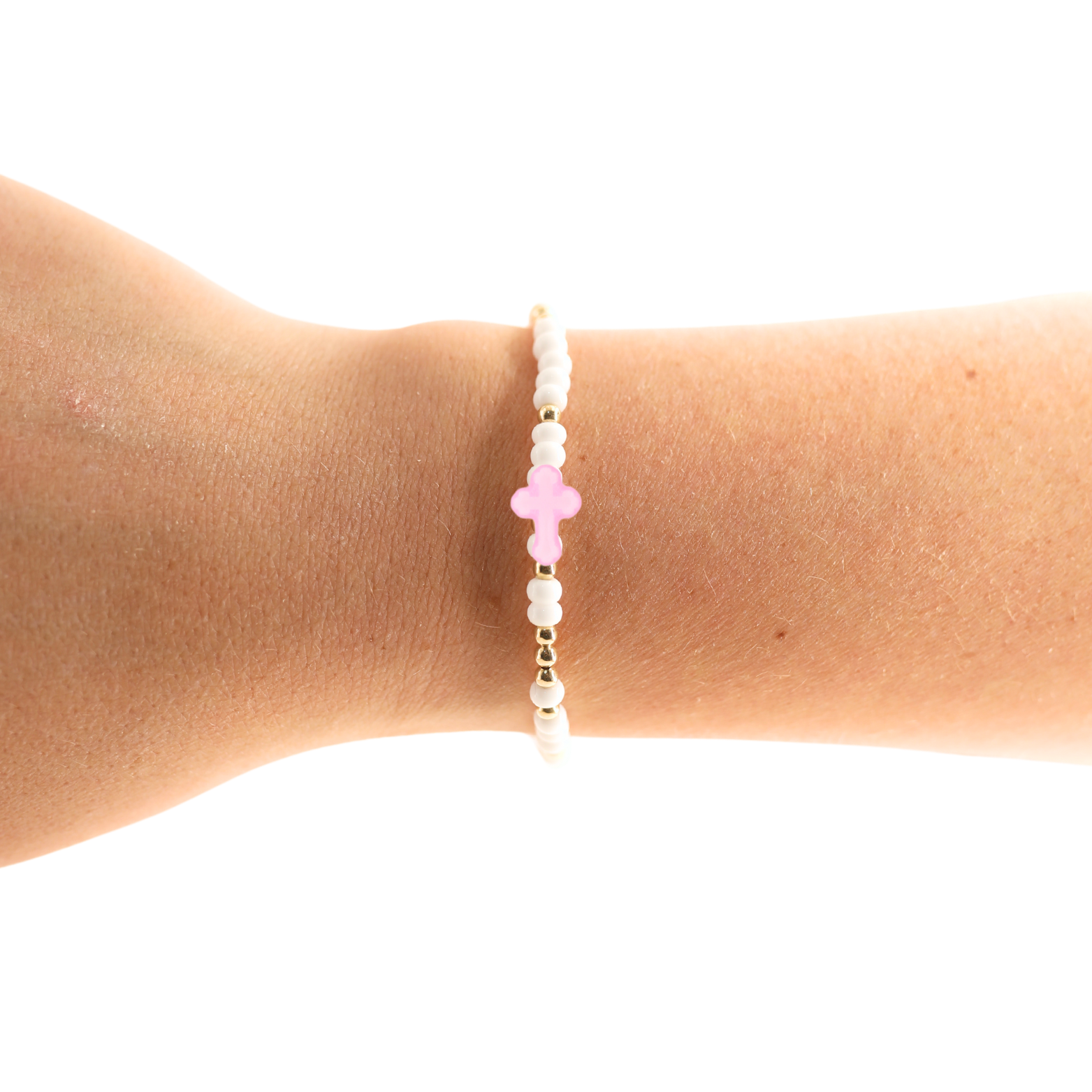 Pink Cross Sprinkle Bracelet (Sale)