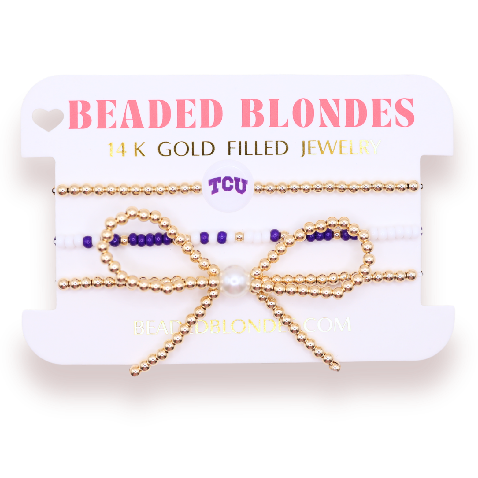 TCU/ Frogs Logo Bow Stack of 3