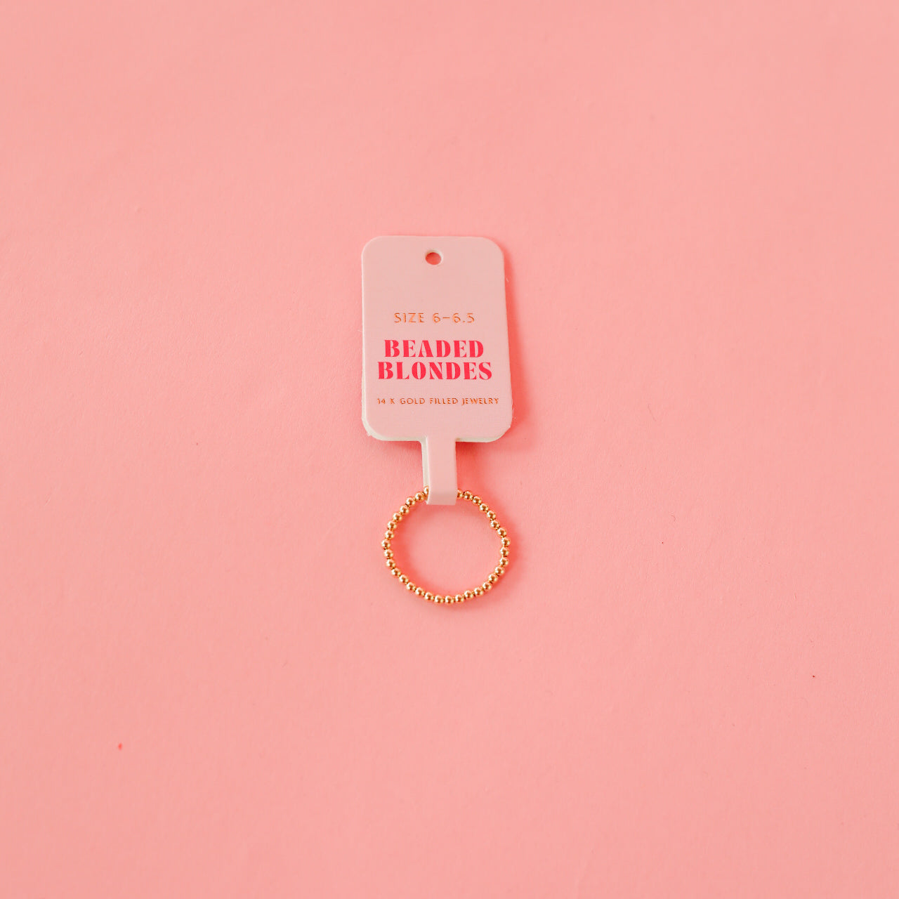 Lexi 2MM Beaded Band Ring in Gold