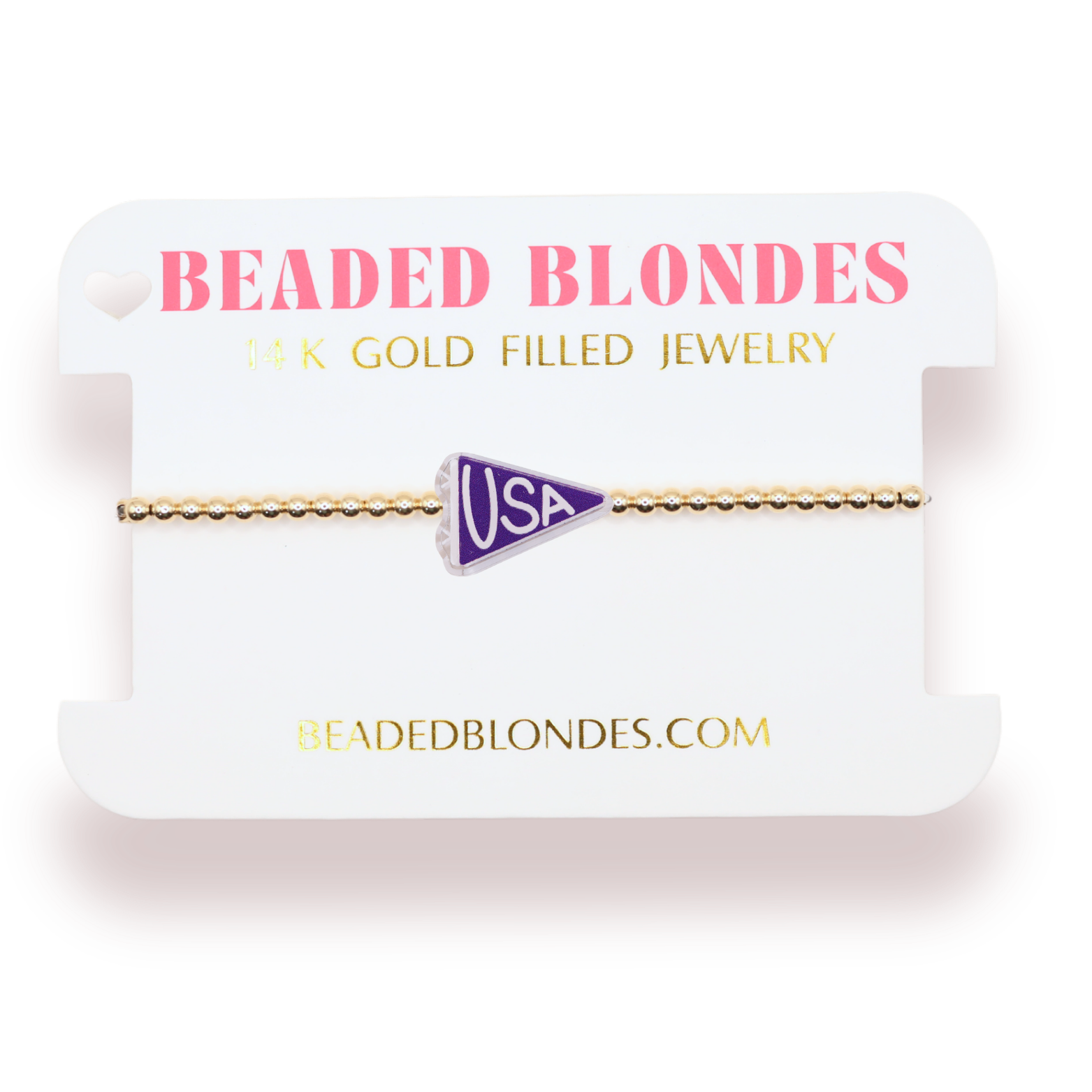 USA Flag Bracelet on Gold
