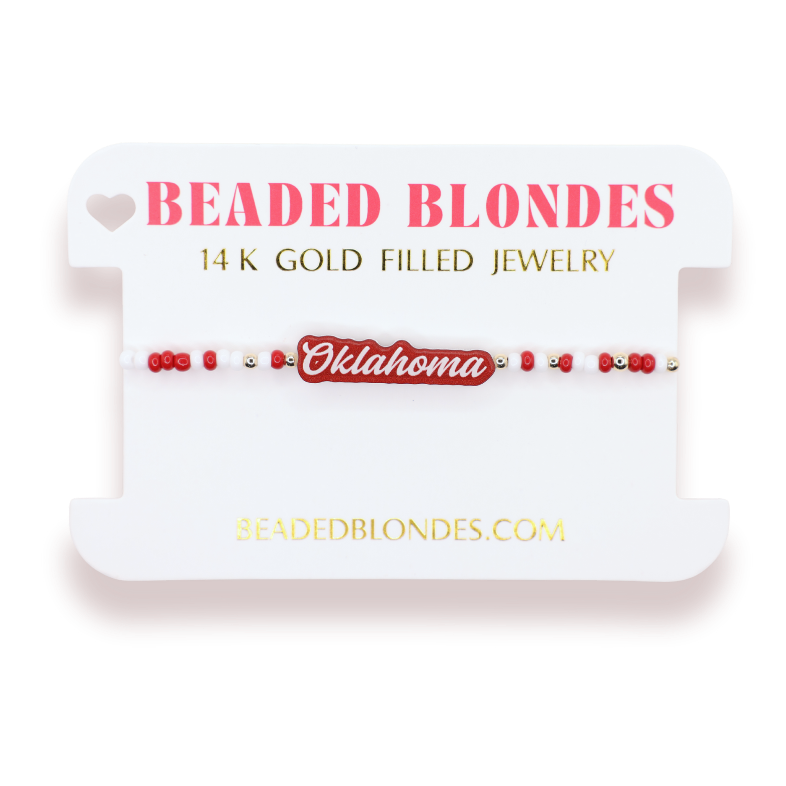Oklahoma (OU) Word Bracelet on Color