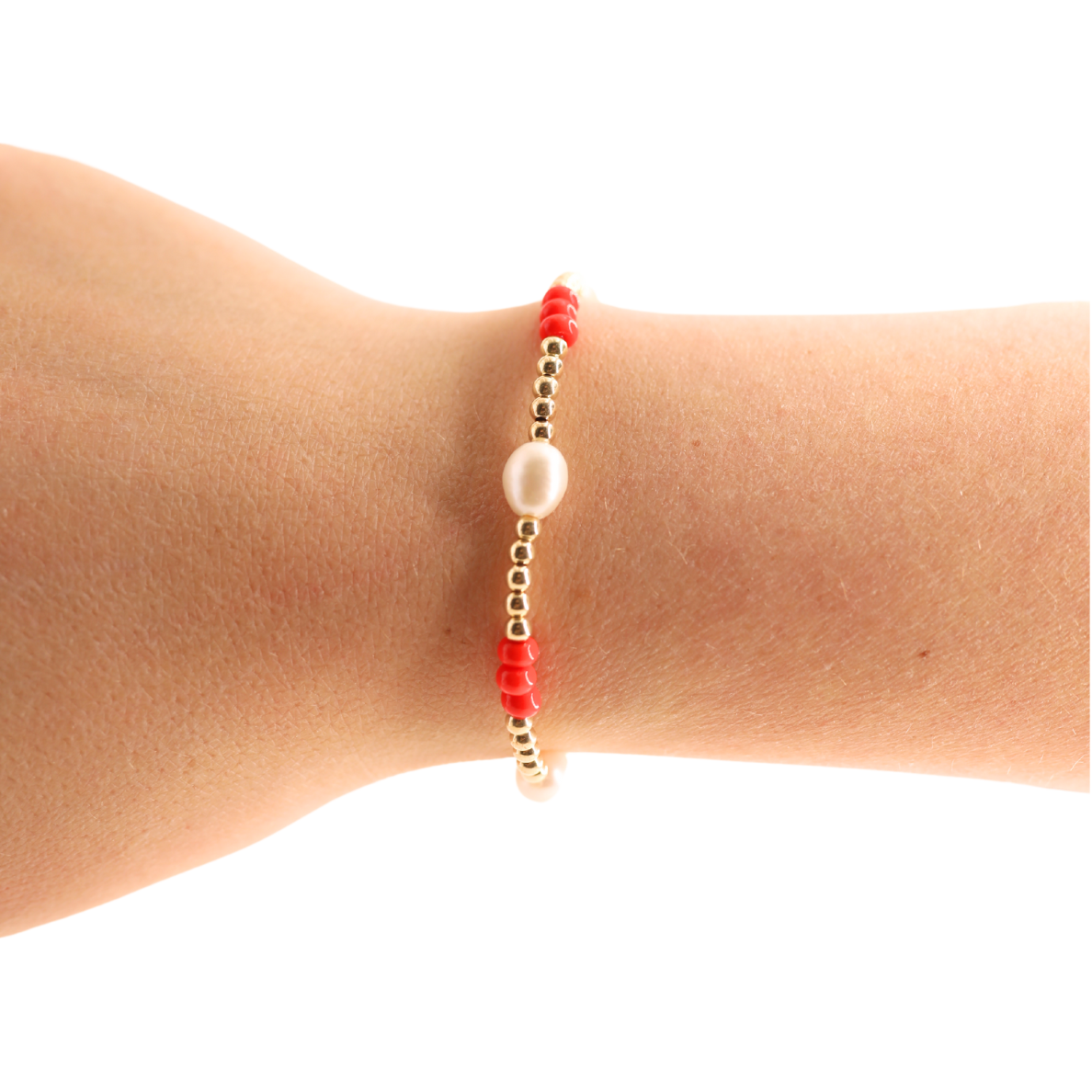 Bright Red Pearl Poppi Bracelet (Sale)