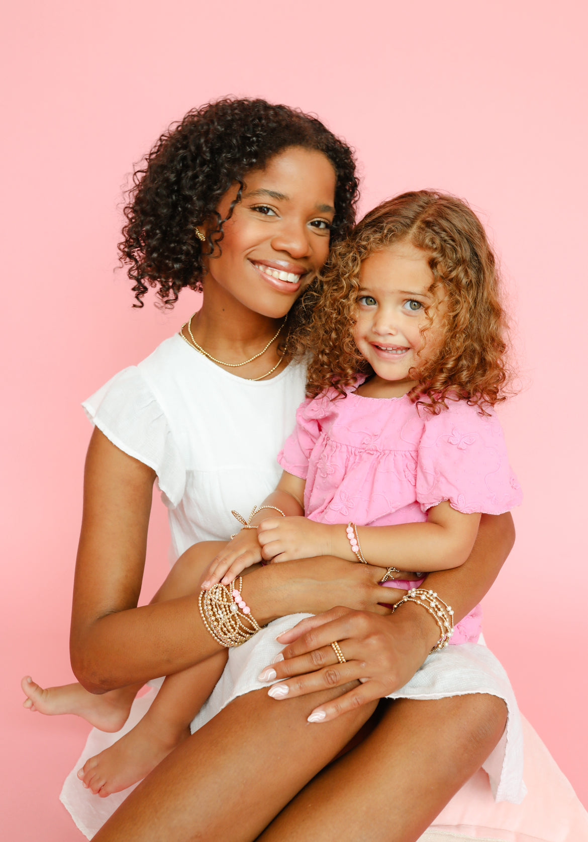 Custom Pink Pastel Letter Bracelet (Kids Size)