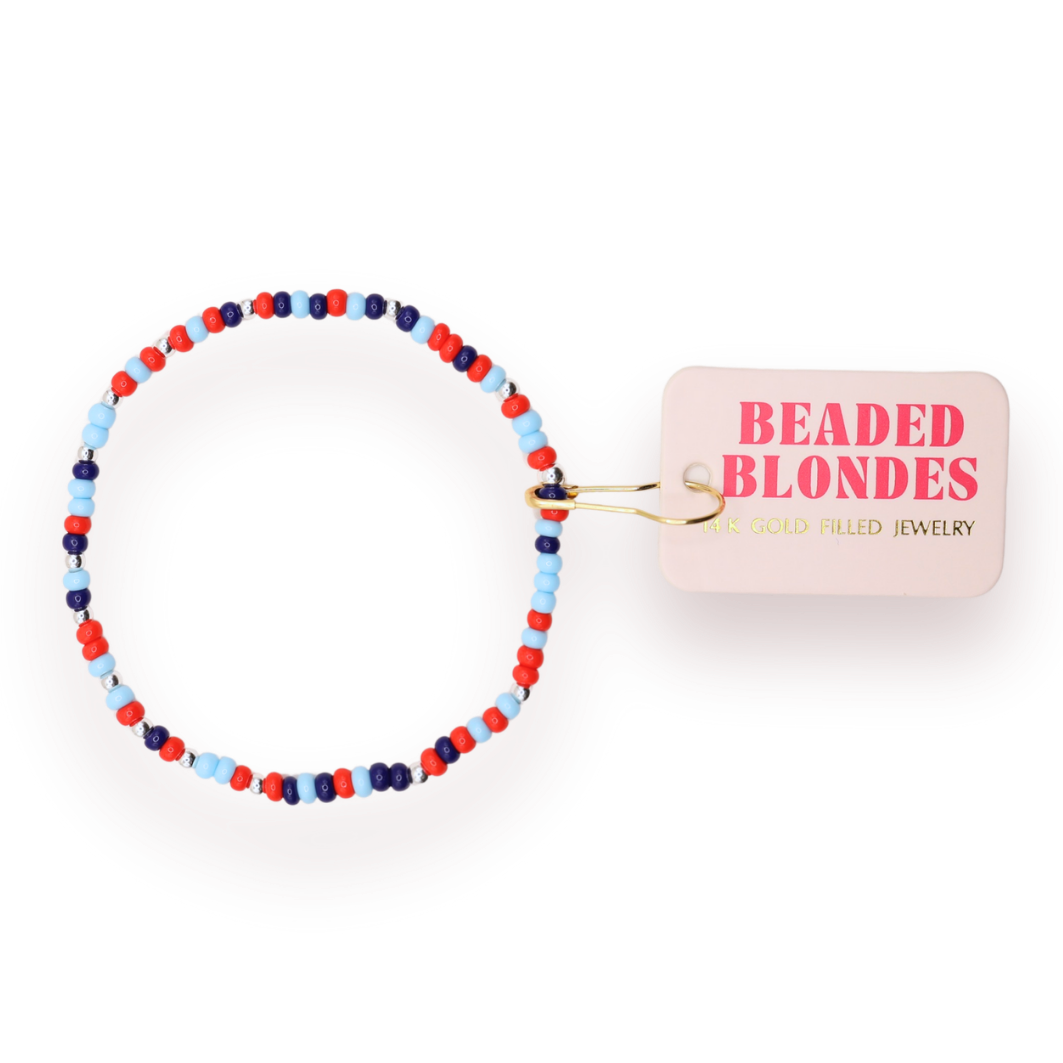 Red & Blues Sprinkle Bracelet