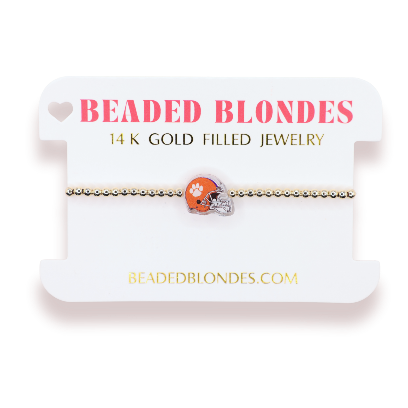 Clemson Helmet Bracelet on Gold