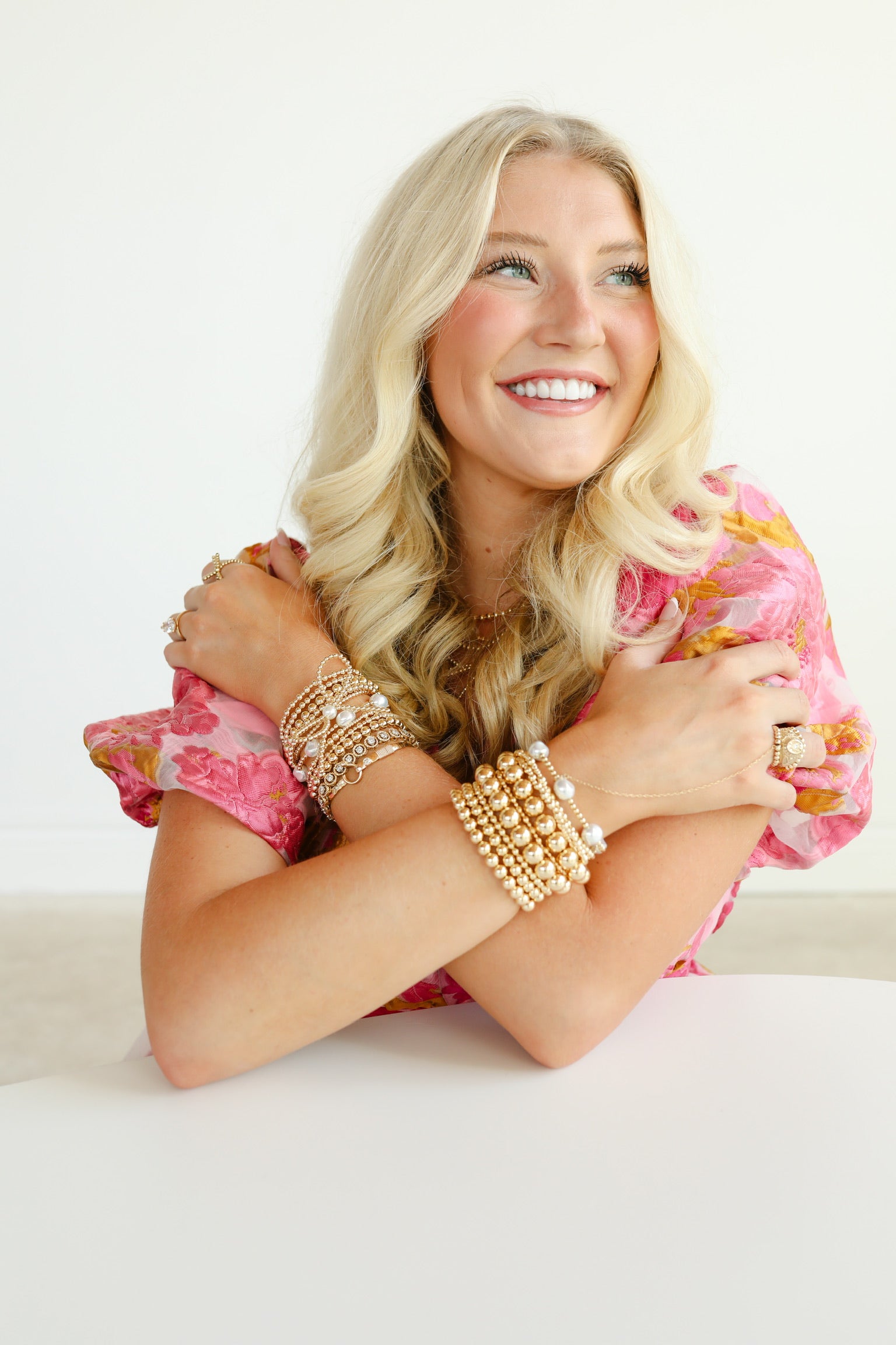 10MM Gold Beaded Bracelet