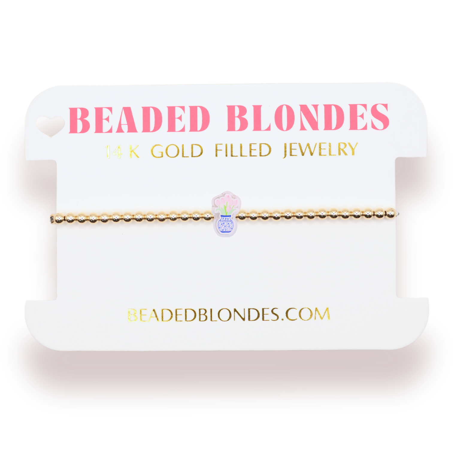 Floral Vase Bracelet on Gold
