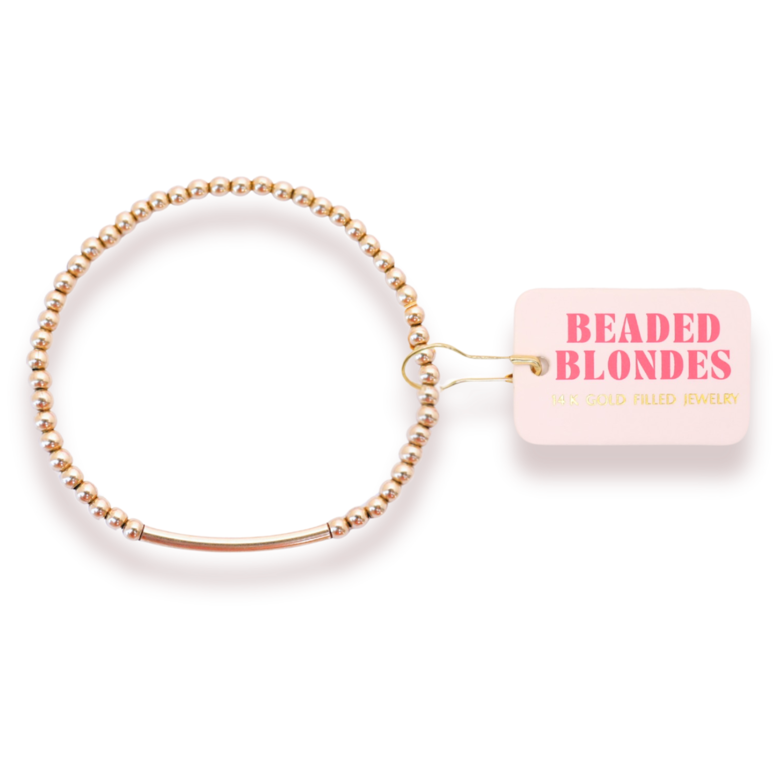 3mm Gold Bar Beaded Bracelet (Kids Size)