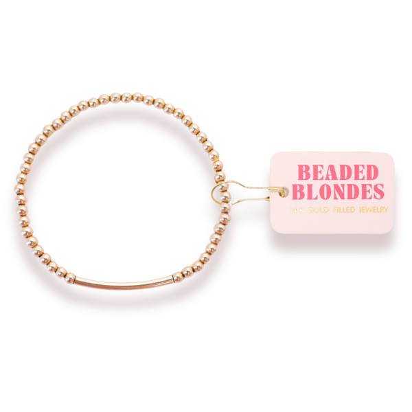 3mm Gold Bar Beaded Bracelet (Kids Size) – Beaded Blondes
