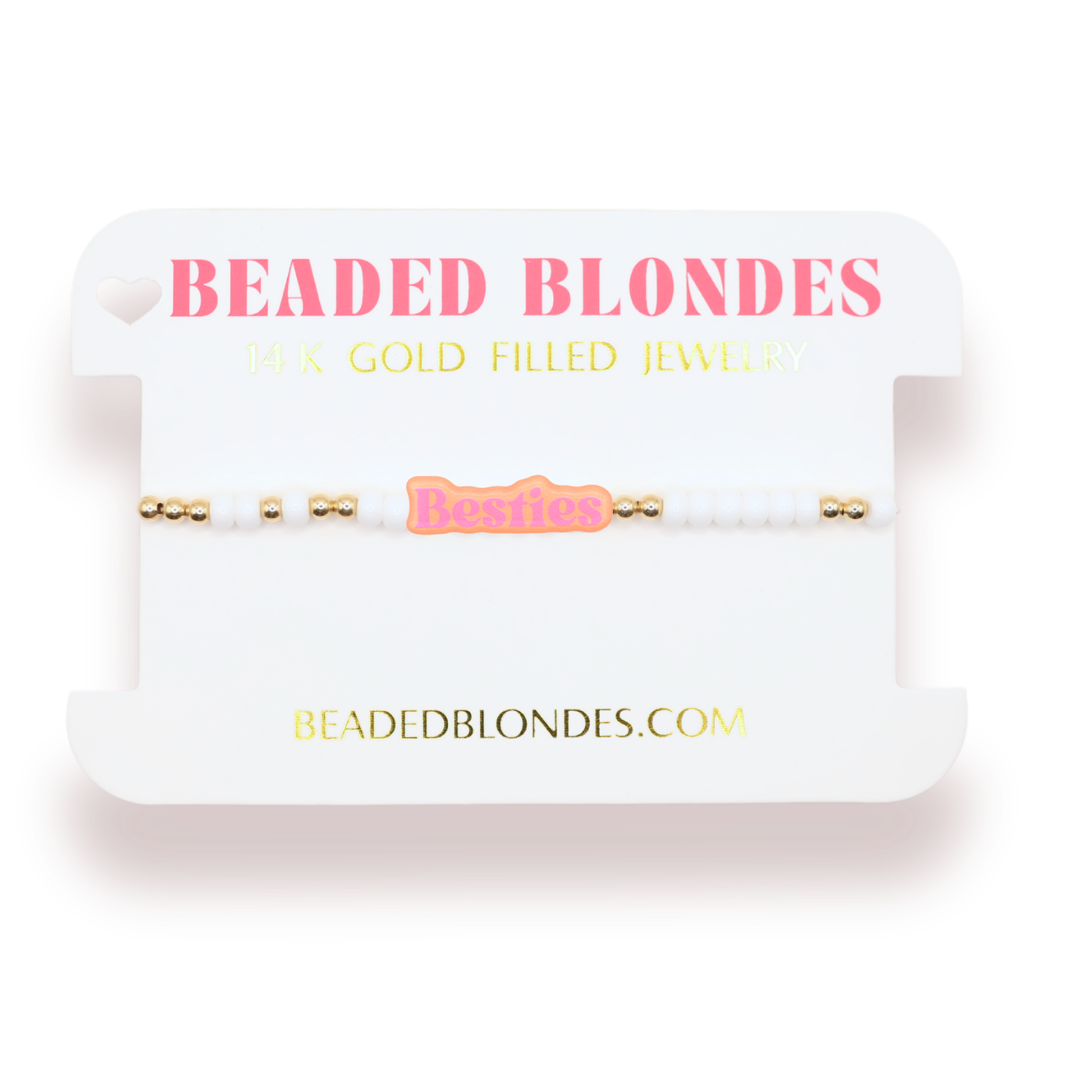 Bestie BB Bead Bracelet in Pink/Orange (Sale)