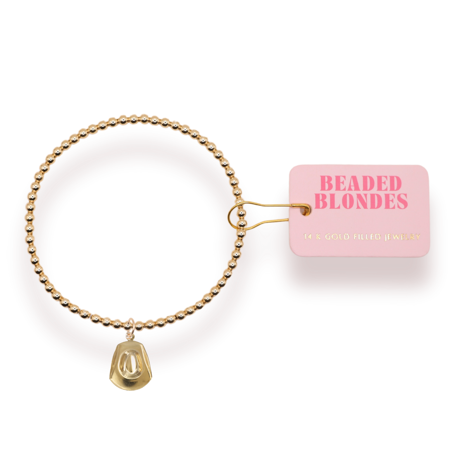 Cowgirl Hat Gold Charm Bracelet