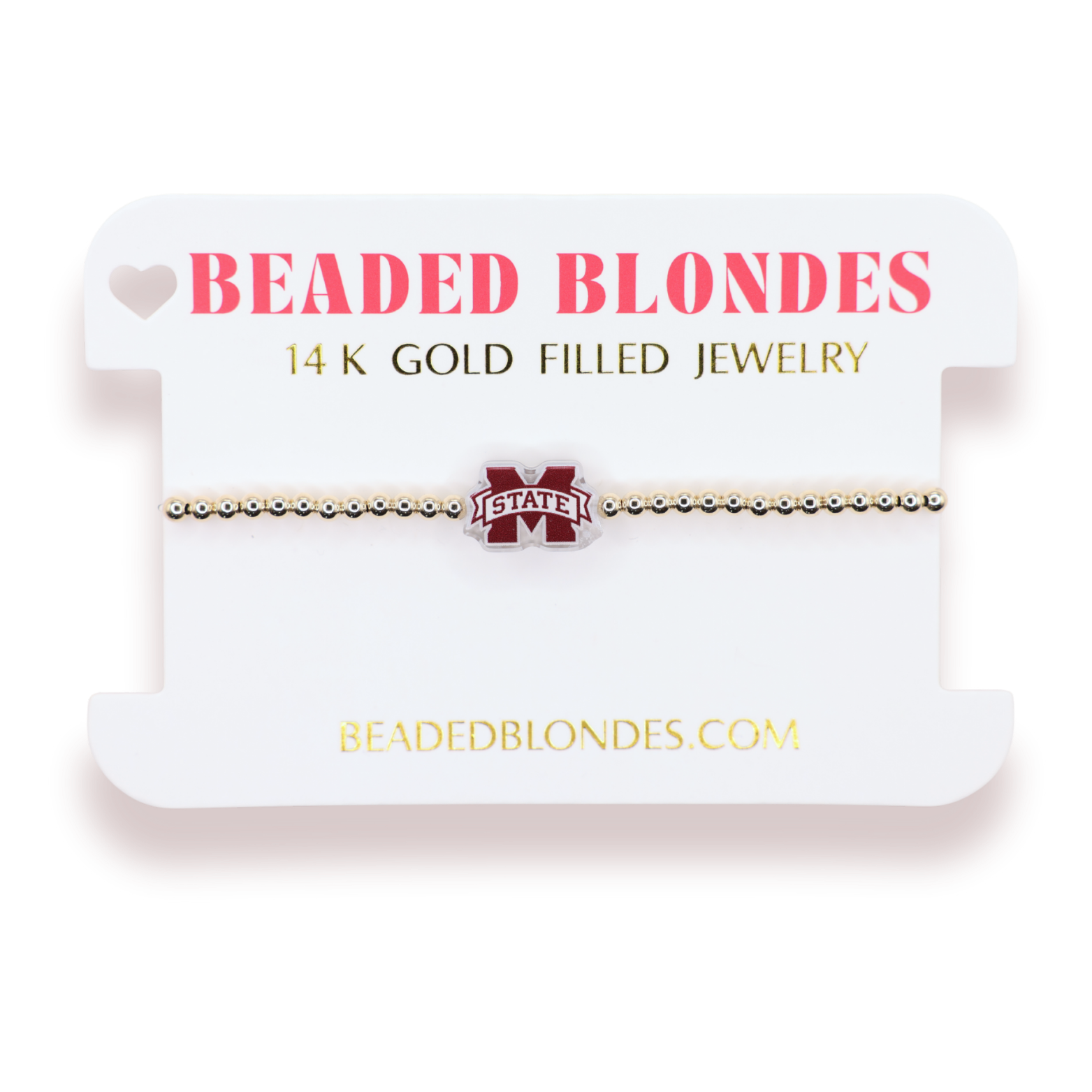Mississippi State Logo Bracelet on Gold