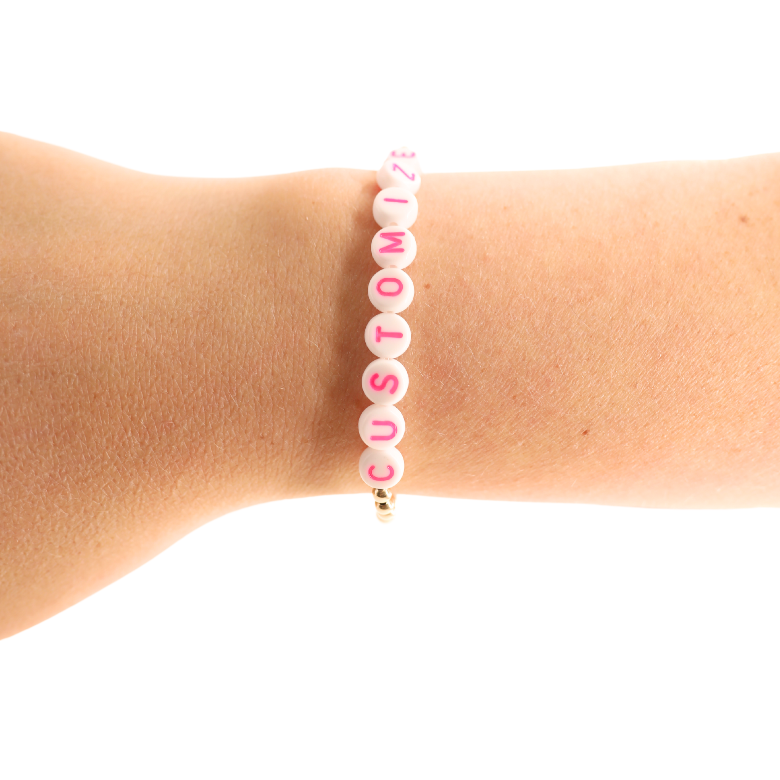 Hot Pink Custom Letter Bracelet