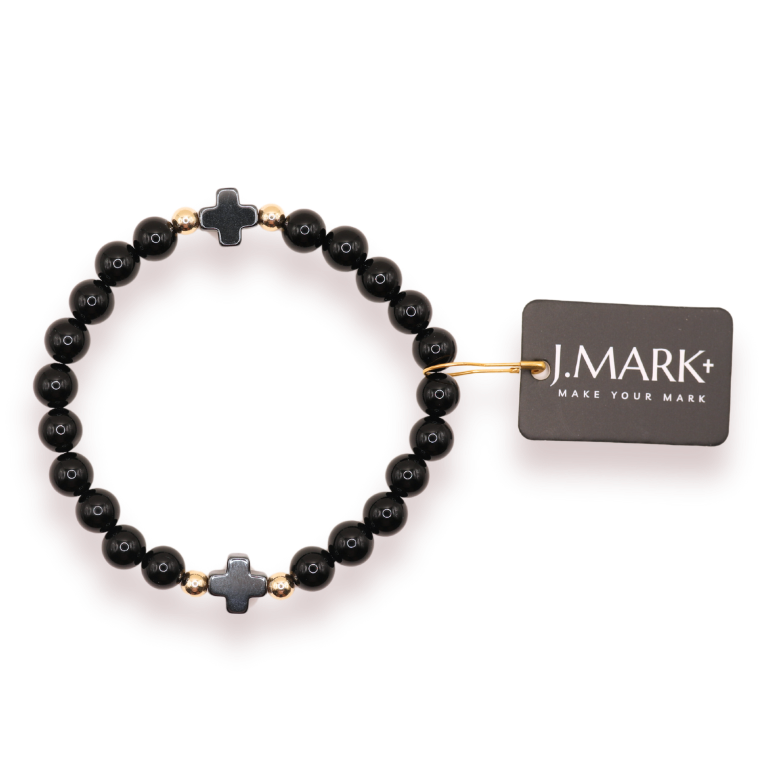 J. Mark: Black Onyx Cross Bracelets