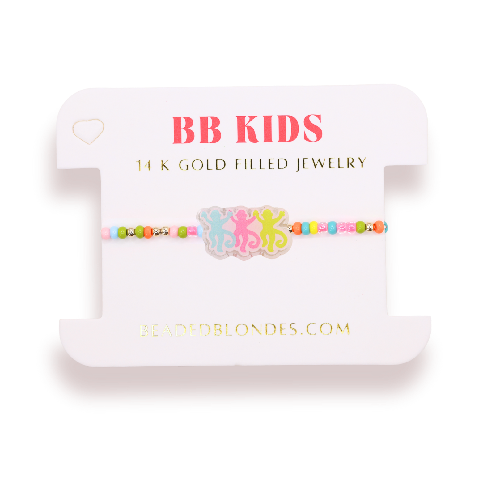 Monkey Trio Bracelet on Color (Kids Size)