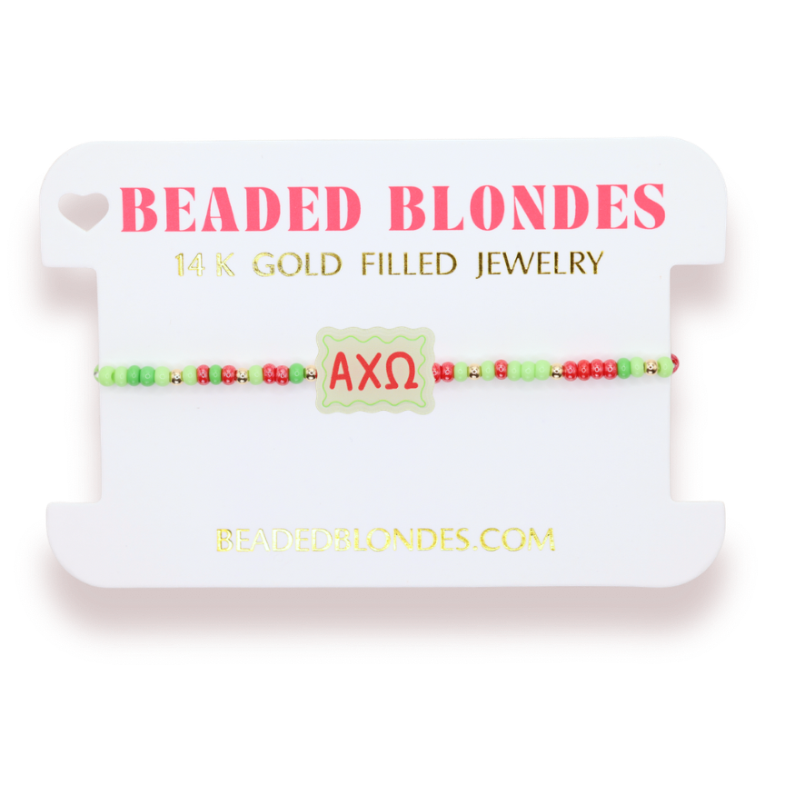 Alpha Chi Omega Block Bracelet on Color