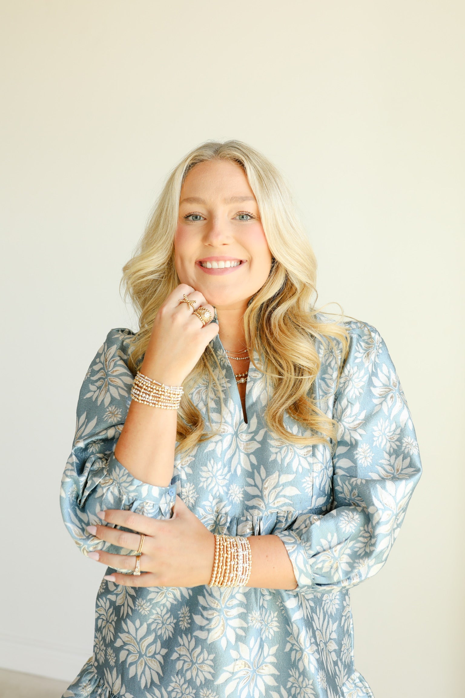 June Fluted in Silver with Gold