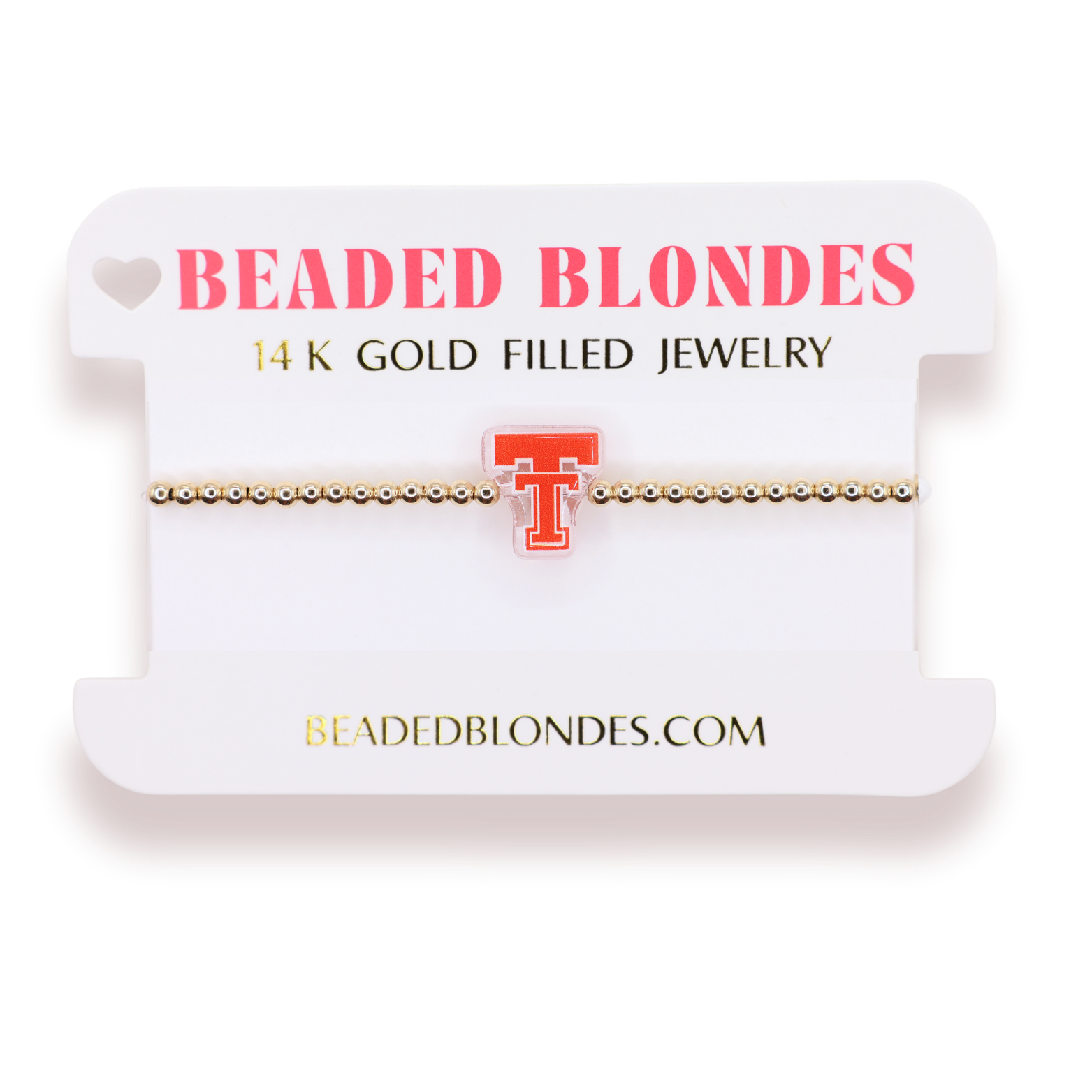 Texas Tech Logo Bracelet on Gold
