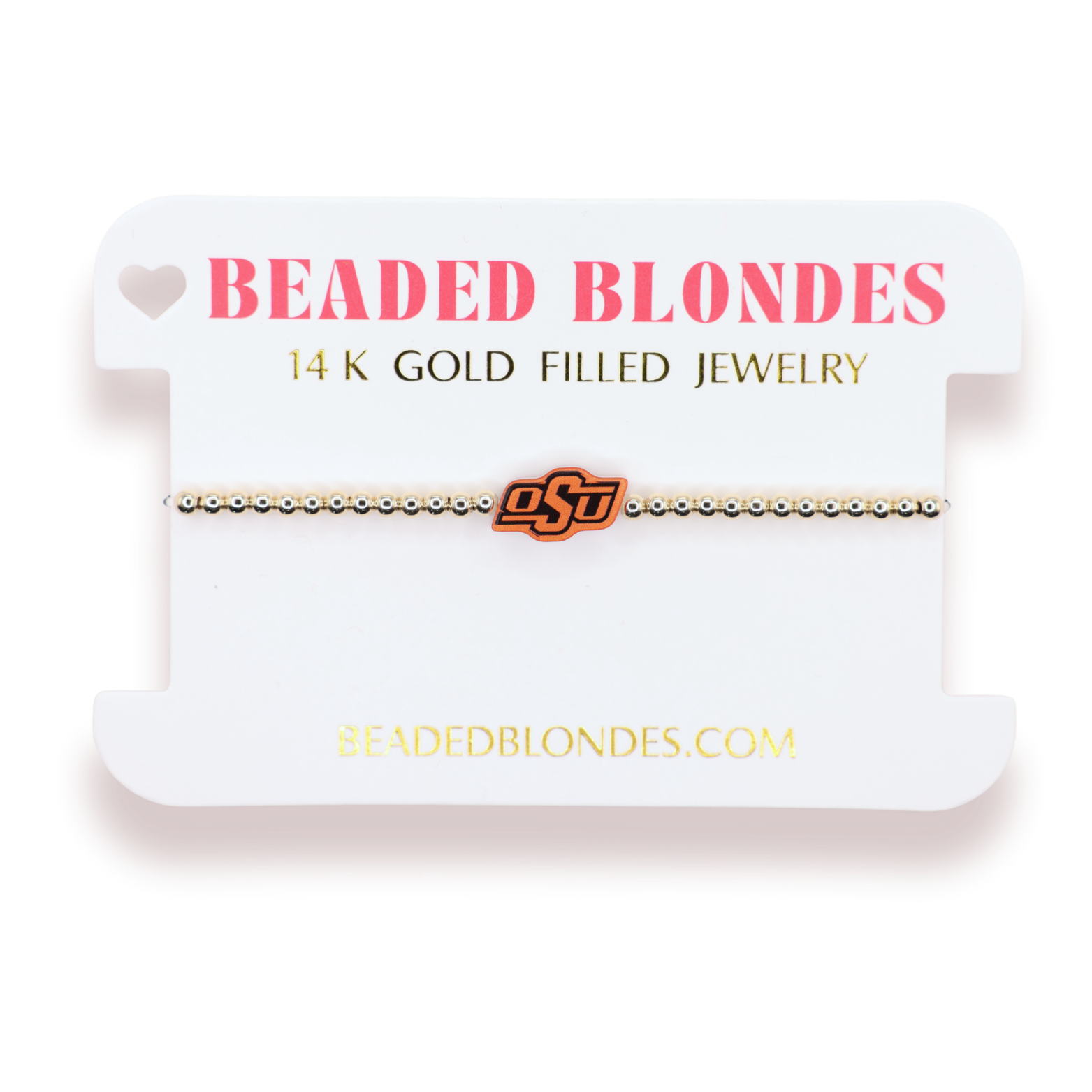Oklahoma State University (OSU) Logo Bracelet on Gold