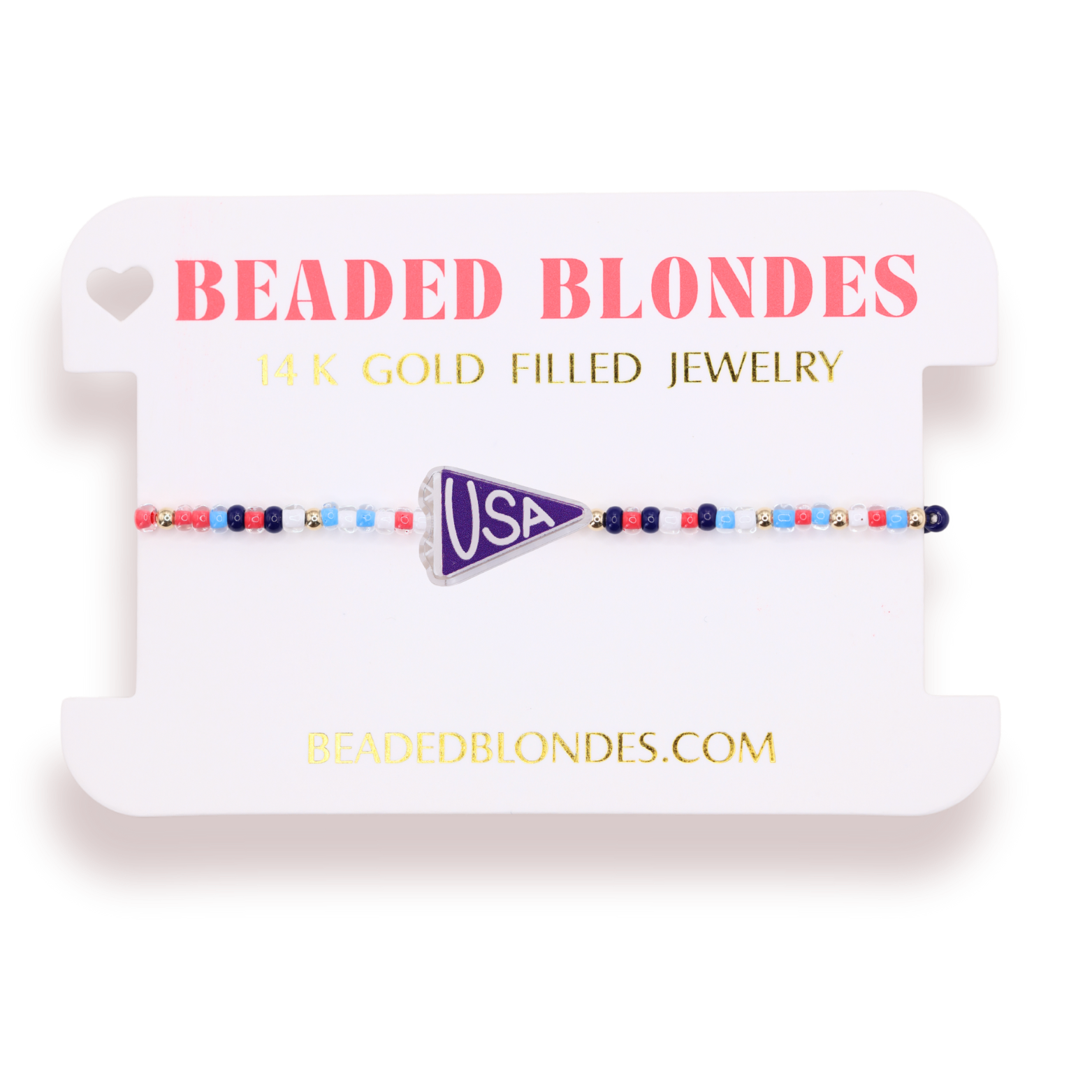 USA Flag Bracelet on Color