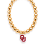 OU Logo Large Gold Beaded Necklace