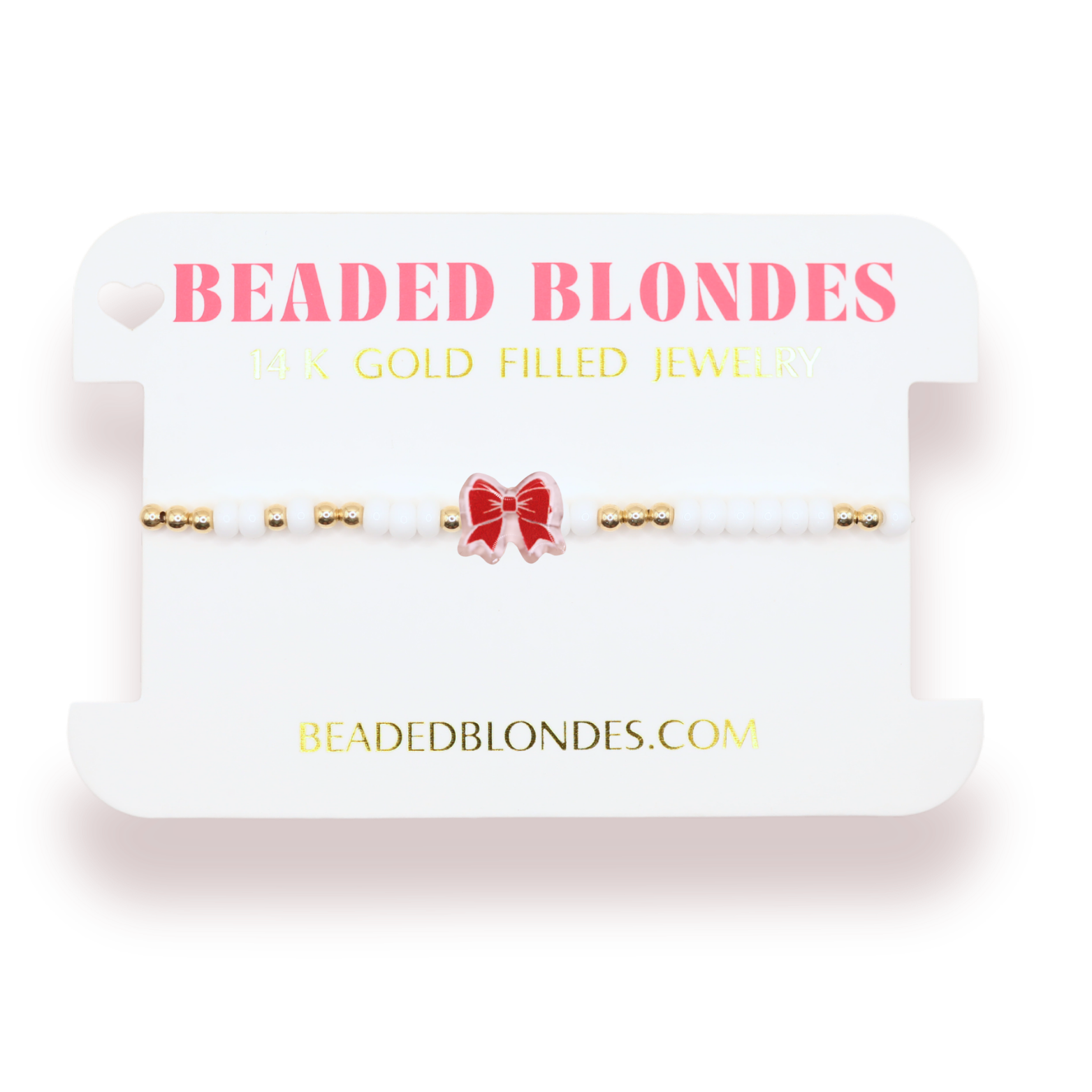 Crimson and White BB Gameday Bow Bracelet (Sale)