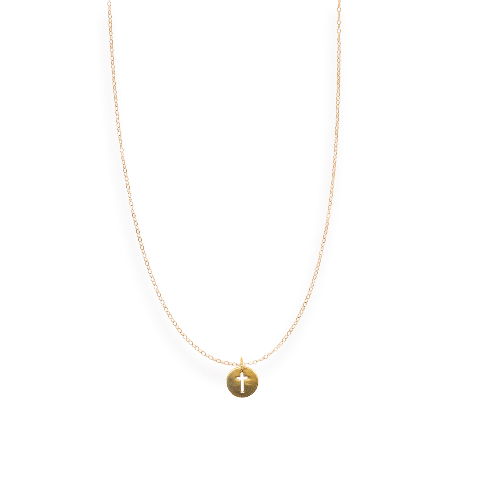 Cross Cutout Charm Necklace