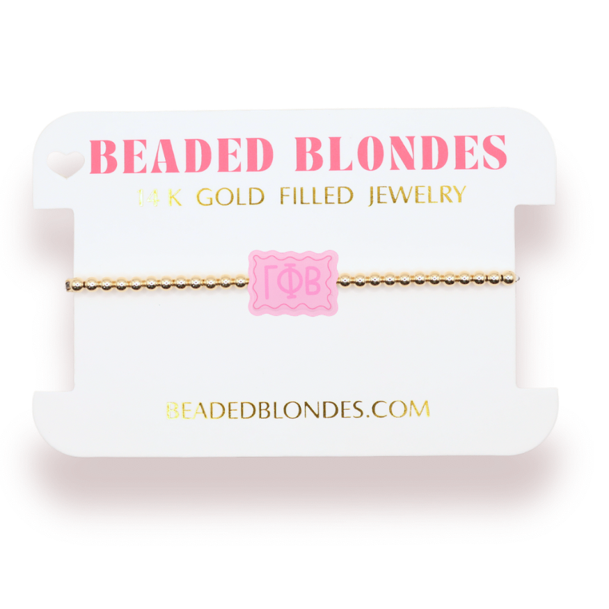 Gamma Phi Beta Block Bracelet on Gold