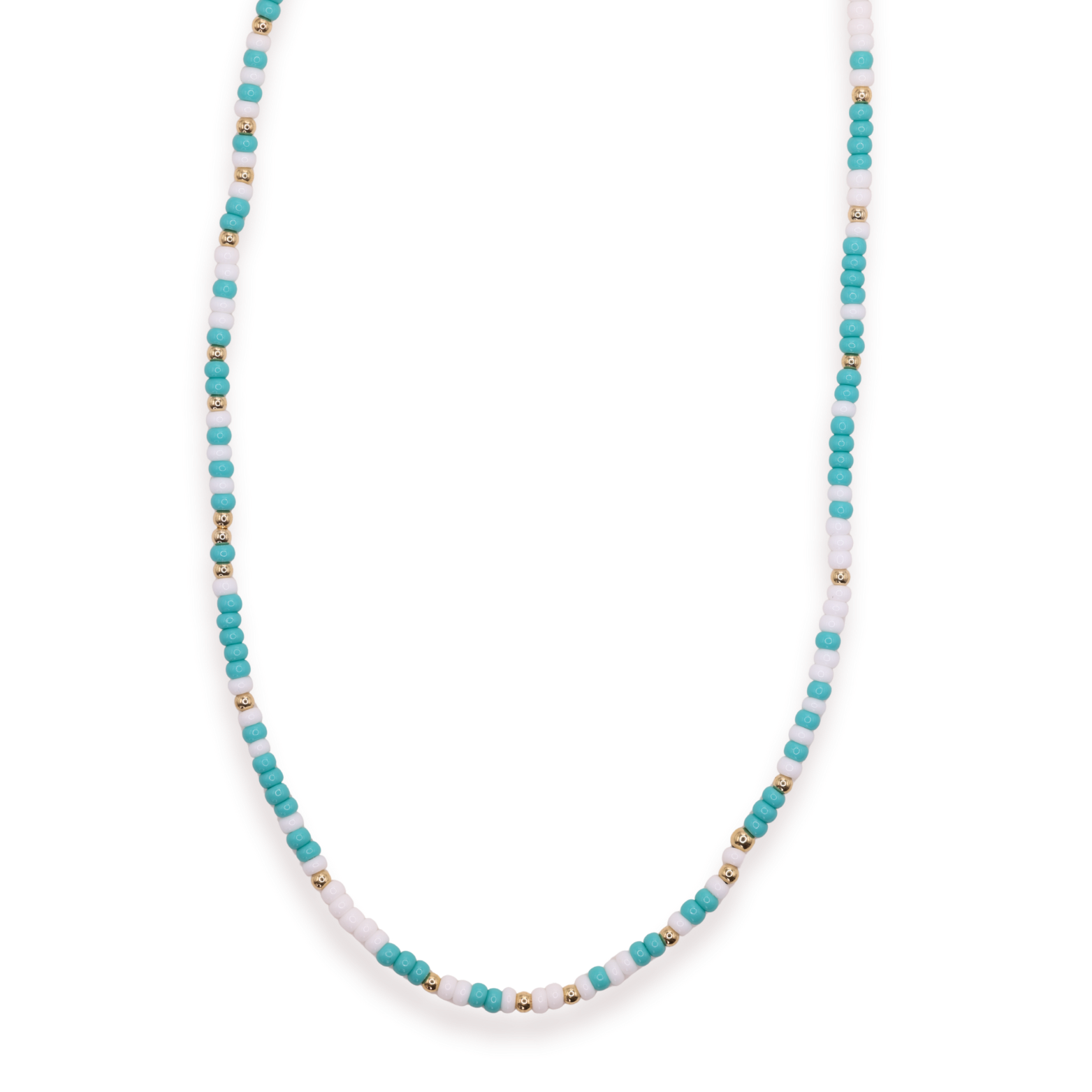 Turquoise and White Sprinkle Necklace