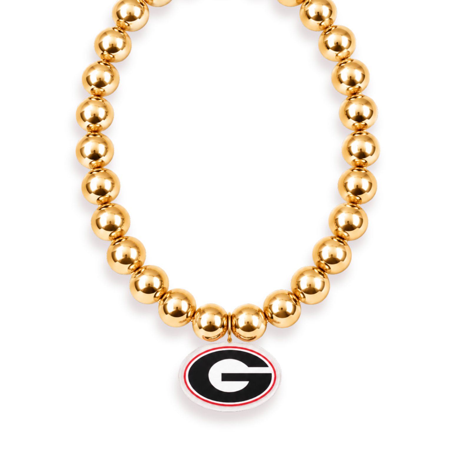 Georgia Logo Large Gold Beaded Necklace
