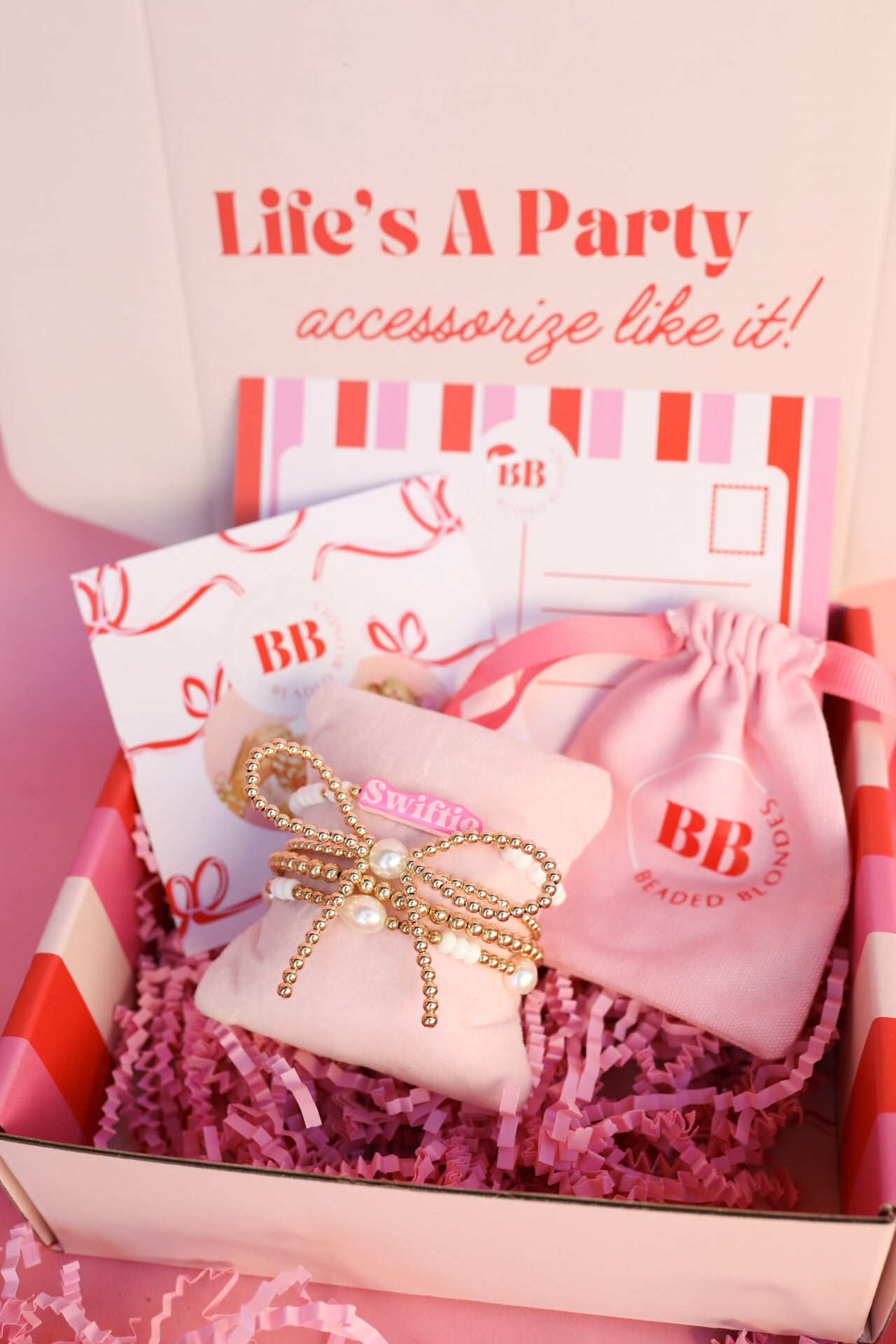 Pink Swiftie BB Bead Sprinkle Bracelet