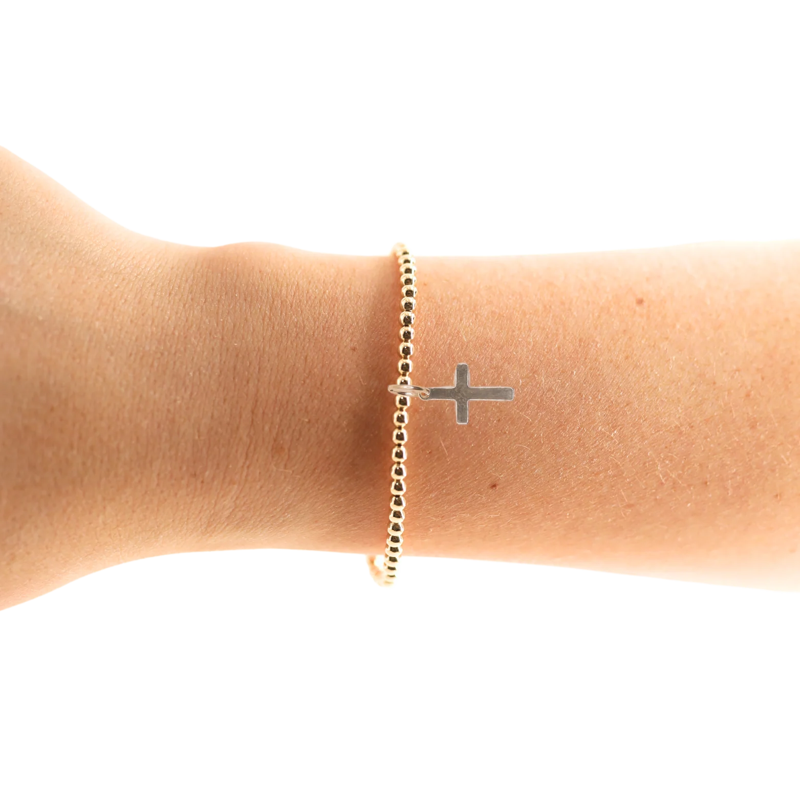 Cross Gold Charm Bracelet