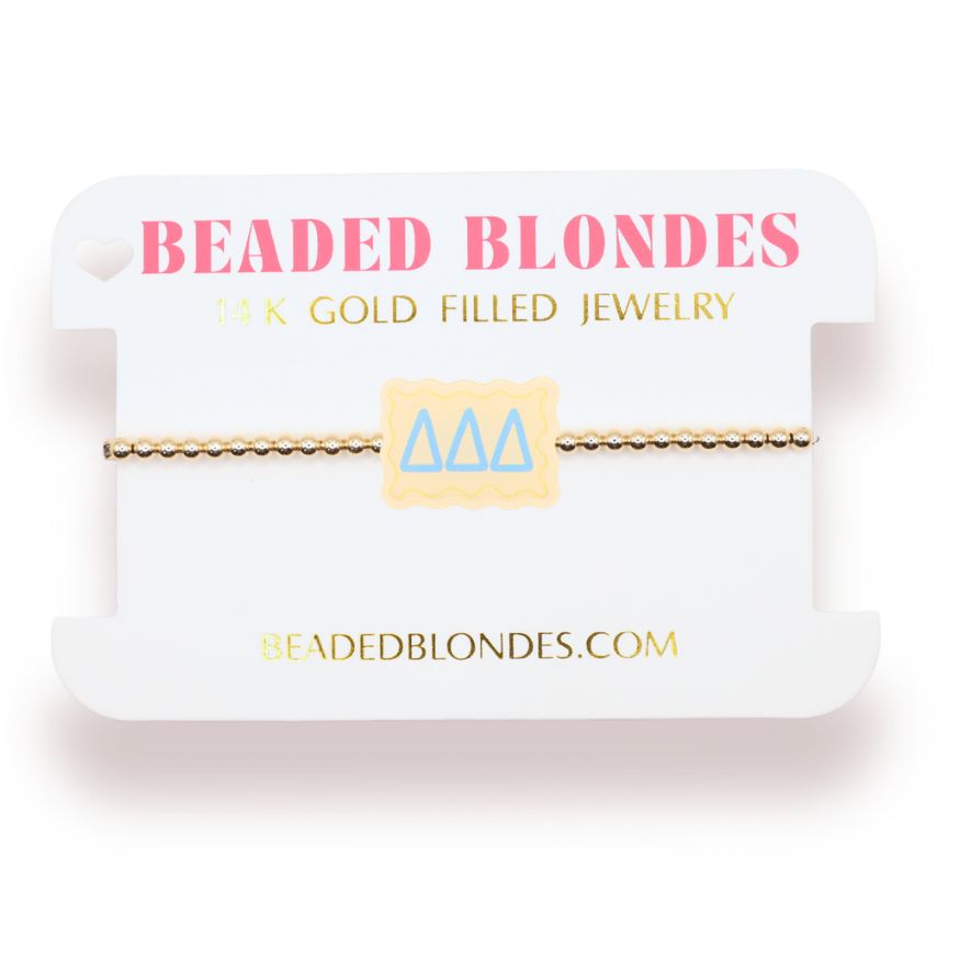 Tri Delta Block Bracelet on Gold