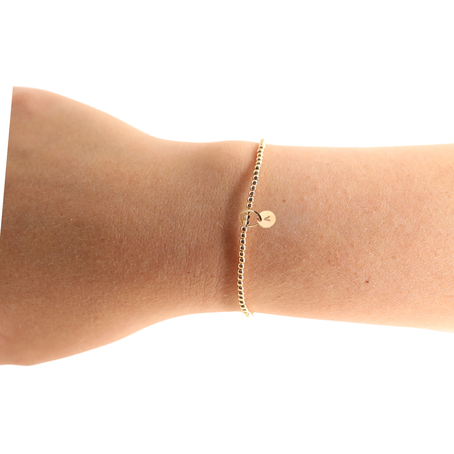 Gold Initial Charm Bracelet (A-Z: select initial)