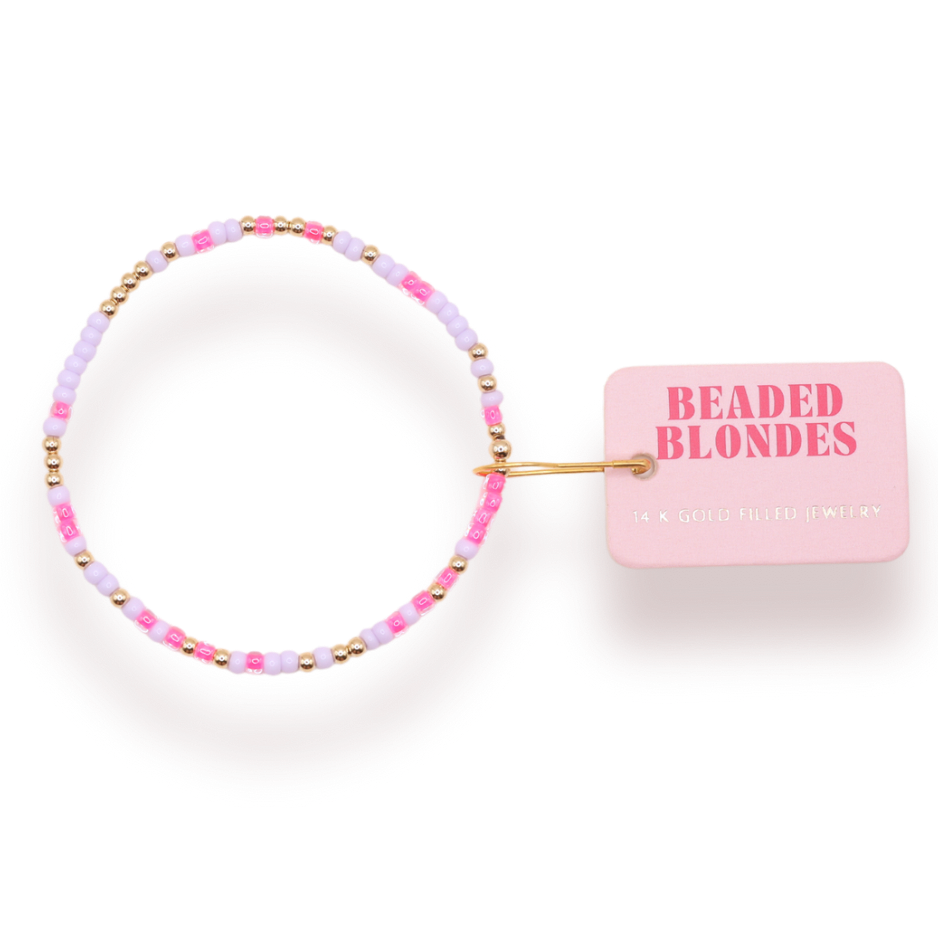 Hot Pink & Lilac Sprinkle Bracelet (Kids Size)