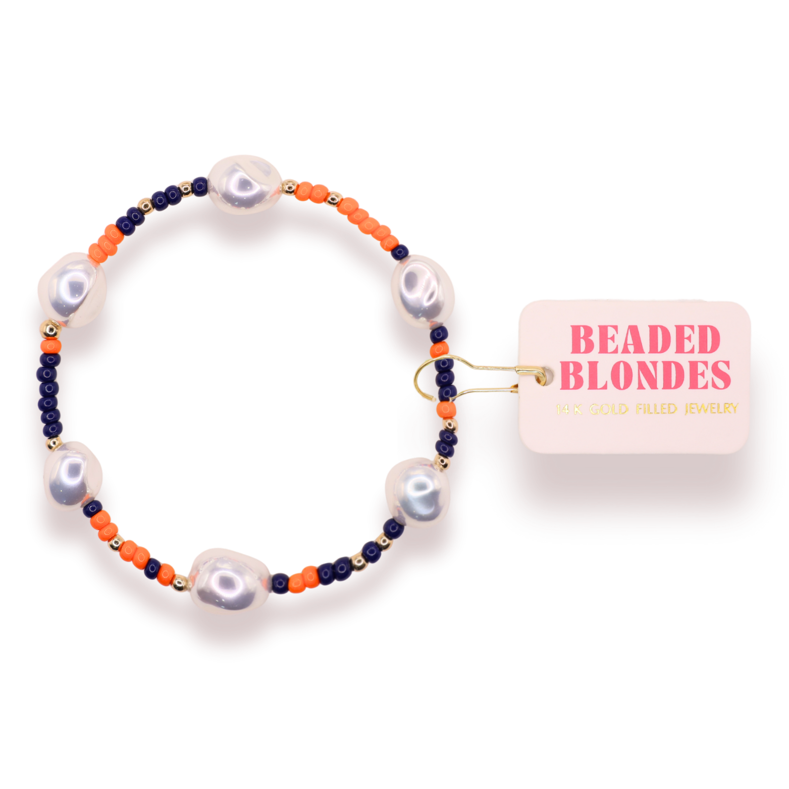 Navy Blue and Orange Sadie Sprinkle Bracelet