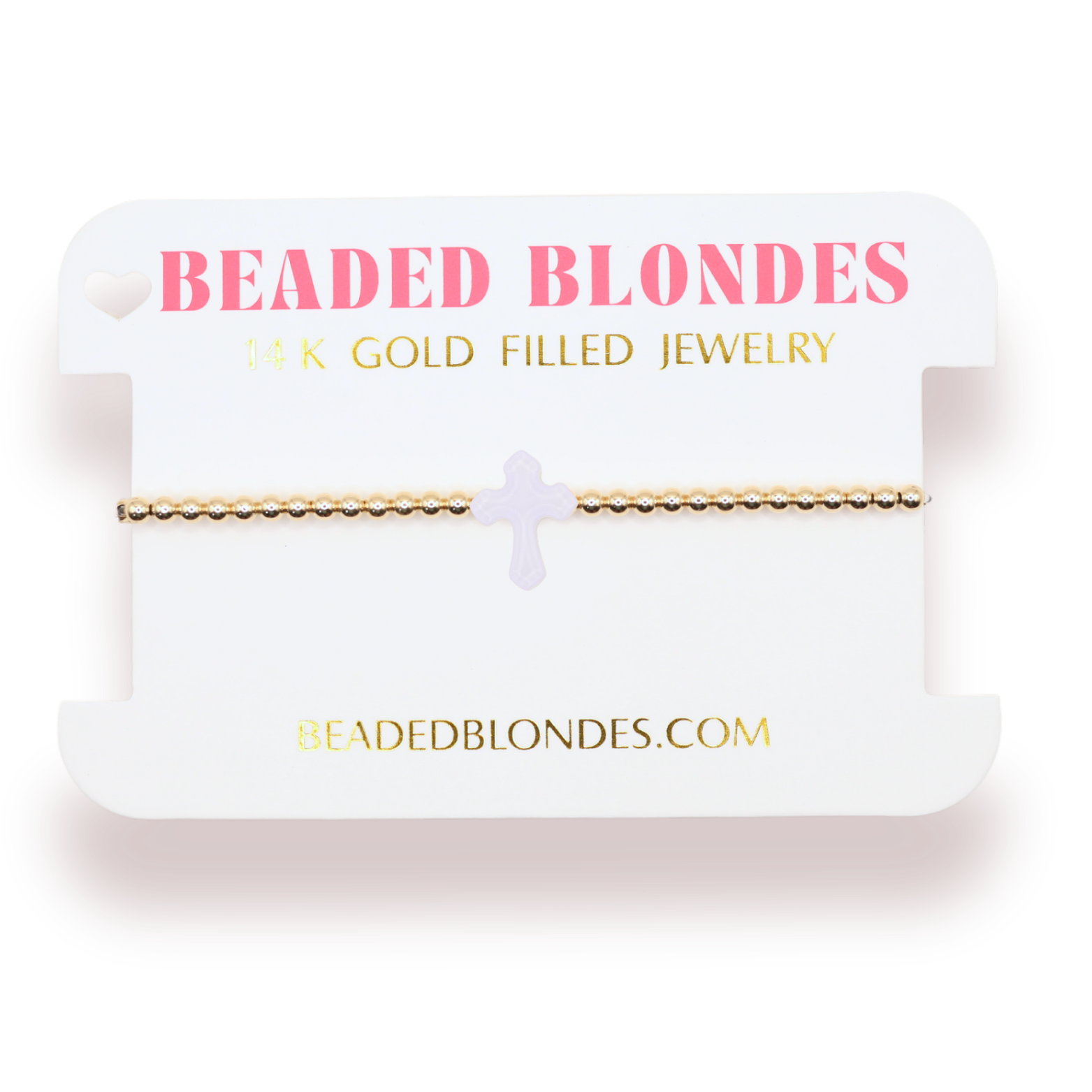 Lilac Cross Bracelet on Gold