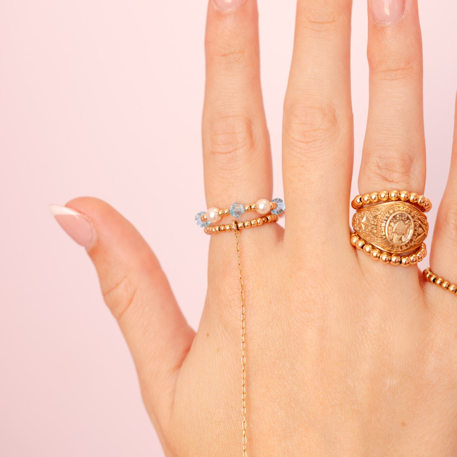 Turquoise Pearl June Ring