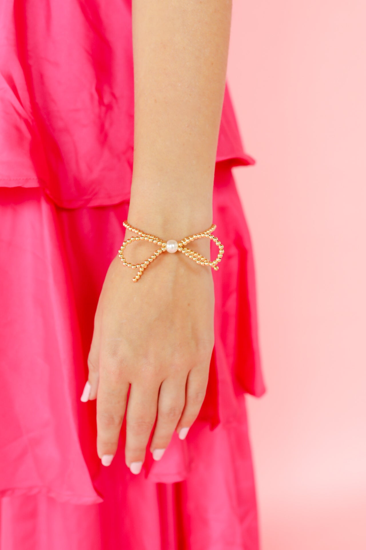 Gold Bow Bracelet – Beaded Blondes - Main Image