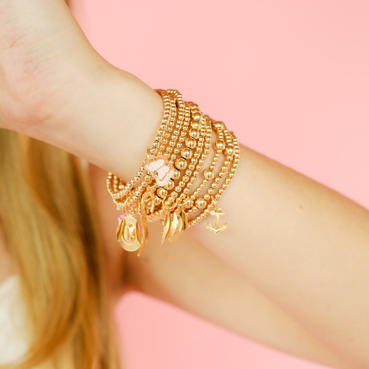 Cowgirl Hat Gold Charm Bracelet