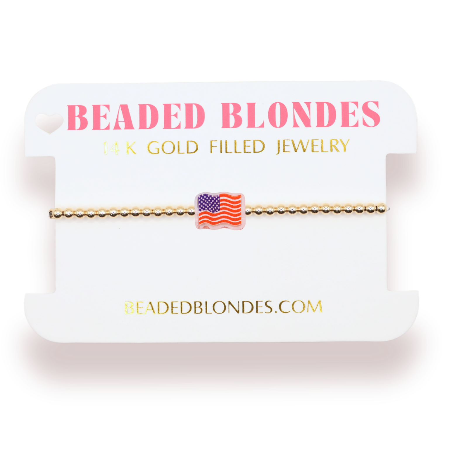 American Flag Bracelet on Gold