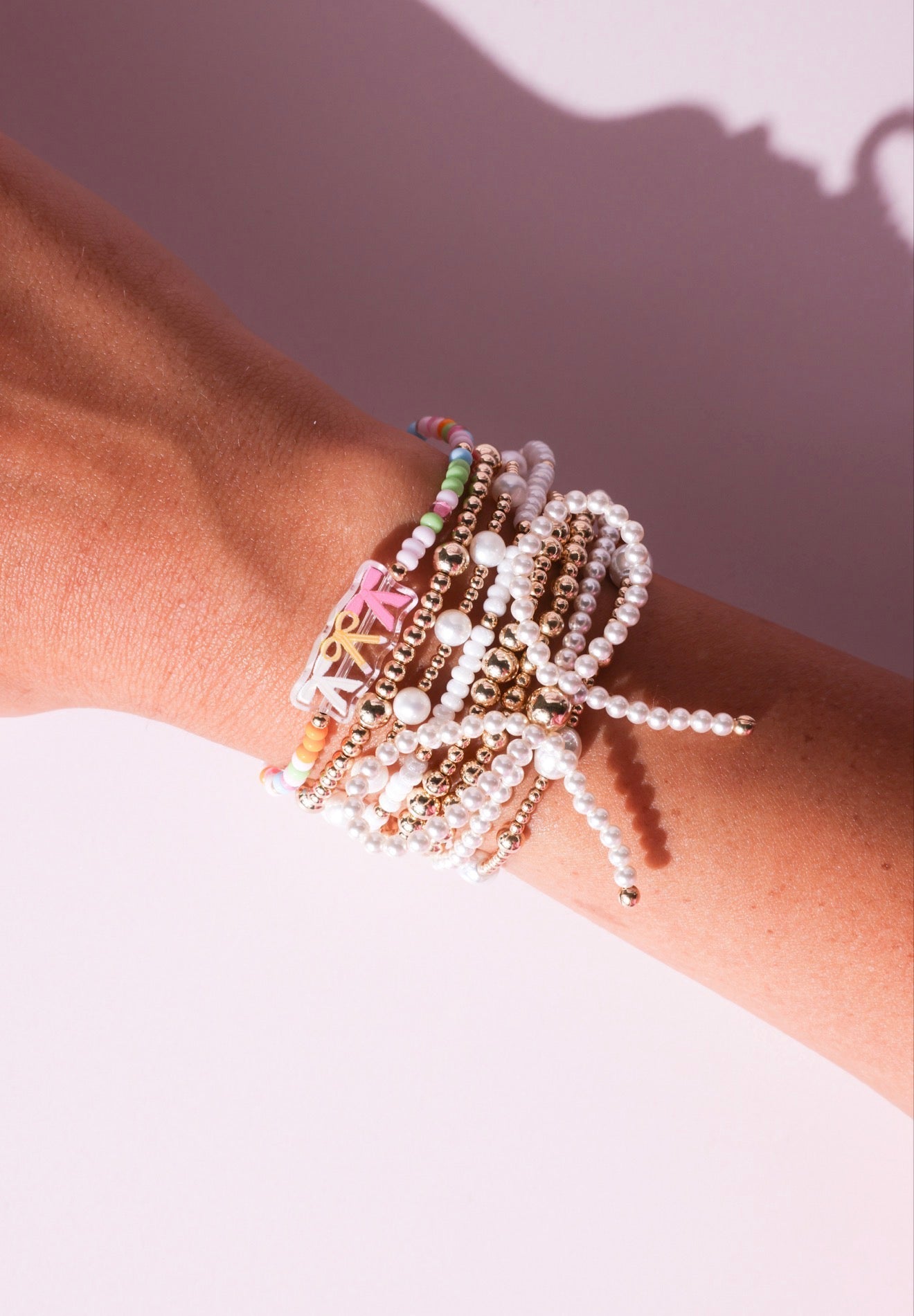 Notebook/Pencil Bow Trio on Color + Luster White Sprinkle Stack of 2