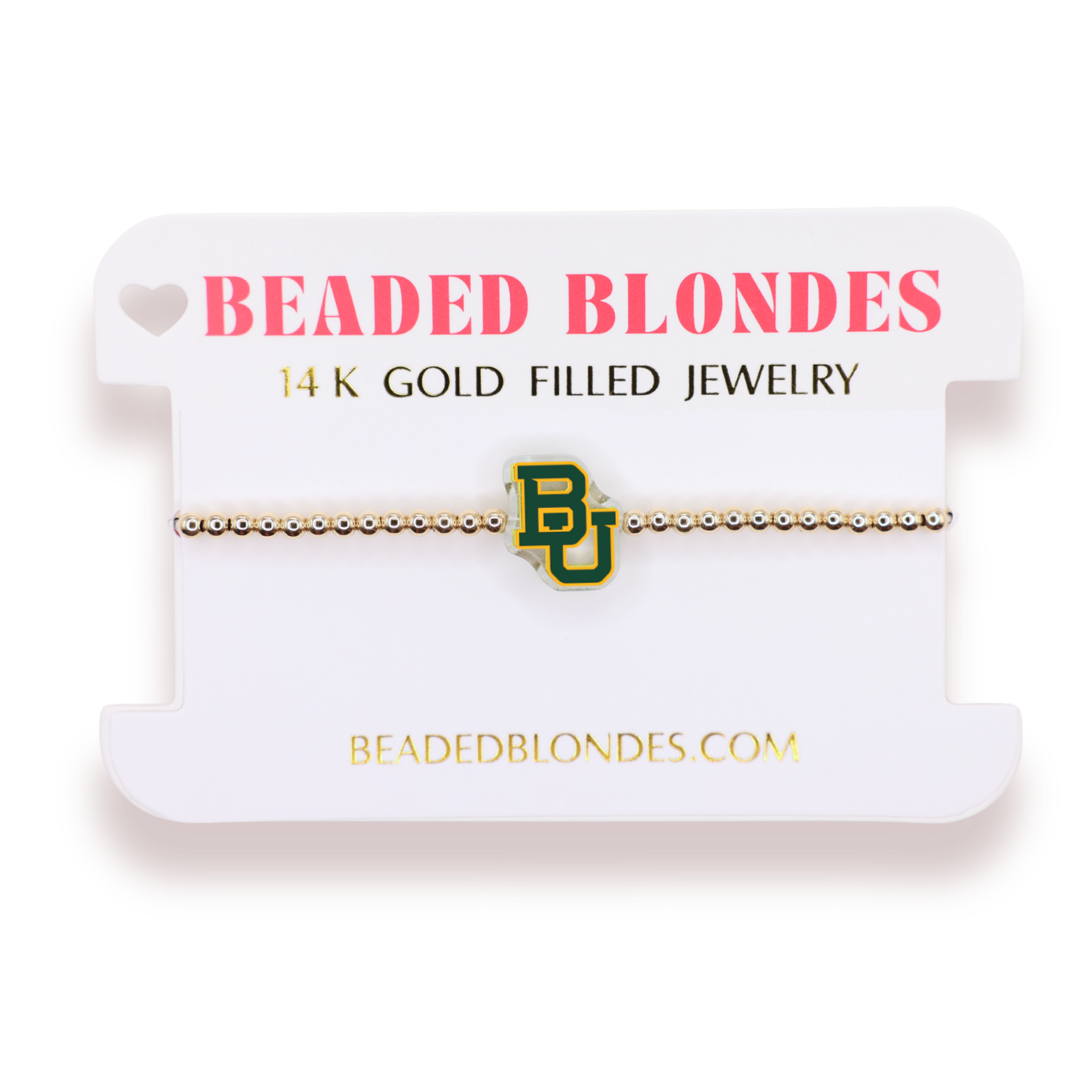 Baylor Logo Bracelet on Gold