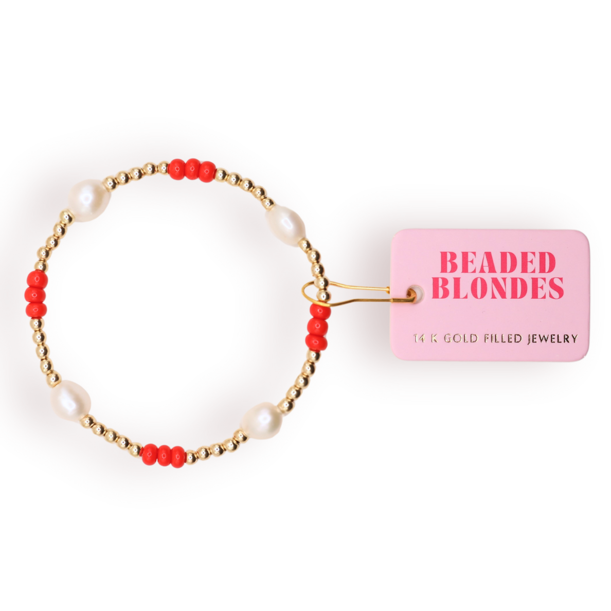 Bright Red Pearl Poppi Bracelet (Sale)