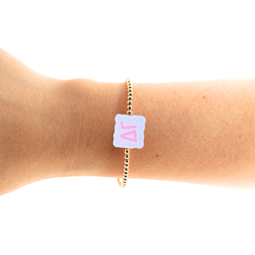Delta Gamma Block Bracelet on Gold